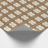 Goldene Blume rotes Edelsteinummantelpapier Geschenkpapier (Ecke)