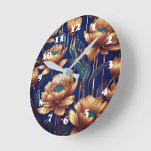 Goldene Blume Runde Wanduhr (Winkel)