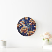 Goldene Blume Runde Wanduhr (Zuhause)
