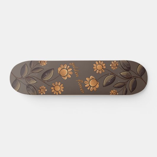 Goldene Blume Skateboard (Horizontal)
