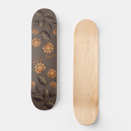 Goldene Blume Skateboard (Vorderseite)