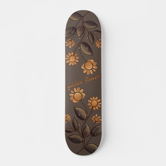 Goldene Blume Skateboard (Vorne)