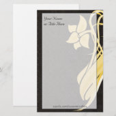 Goldene Blume Stationery Briefpapier (Vorne/Hinten)