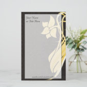 Goldene Blume Stationery Briefpapier (Stehend Vorderseite)