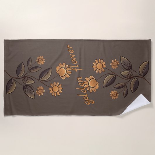 Goldene Blume Strandtuch (Vorderseite)