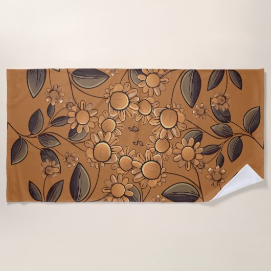 Goldene Blume Strandtuch (Vorderseite)