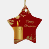 Goldene Blume und Kerzenschmuck Keramik Ornament (Rechts)