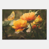 Goldene Blume und Schmetterling Geschenkpapier Set (Vorderseite 2)