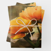 Goldene Blume und Schmetterling Geschenkpapier Set (Beispiel)