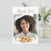 Goldene Blume Uni-Abschluß Dankeskarte (Stehend Vorderseite)