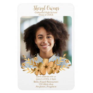 Goldene Blume Uni-Abschluß Magnet