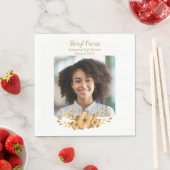 Goldene Blume Uni-Abschluß Serviette (Beispiel)