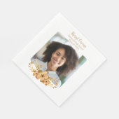 Goldene Blume Uni-Abschluß Serviette (Ecke)