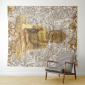 Goldene Blume Wandteppich (Beispiel (Horizontal))