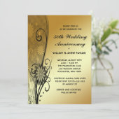 Goldene Blume Wirbel 50 Jahre Einladungen (Stehend Vorderseite)