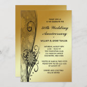 Goldene Blume Wirbel 50 Jahre Einladungen (Vorne/Hinten)