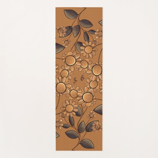 Goldene Blume Yogamatte (Vorderseite)