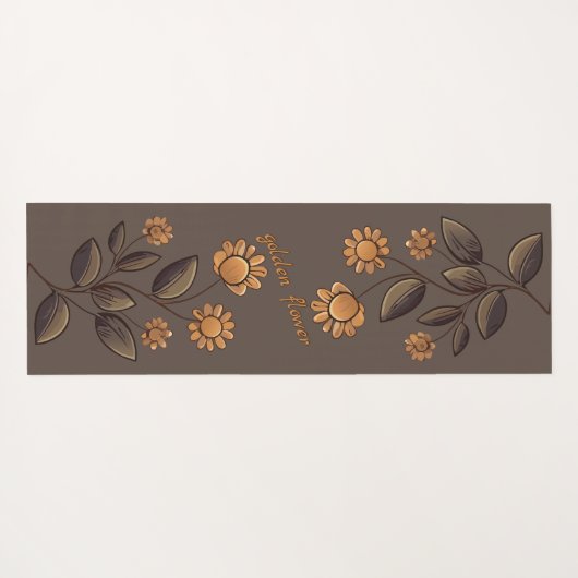 Goldene Blume Yogamatte (Rückseite (Horizontal))