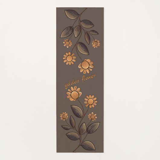 Goldene Blume Yogamatte (Vorderseite)