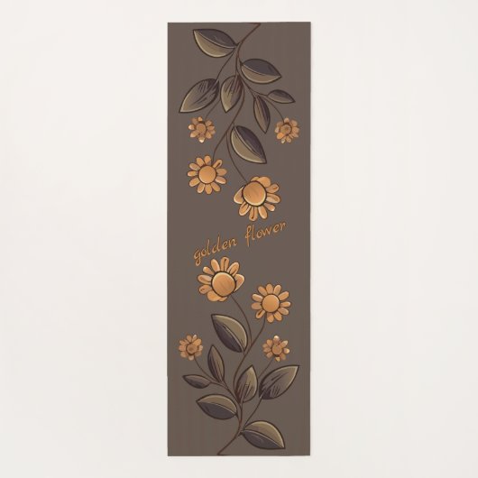 Goldene Blume Yogamatte (Rückseite)