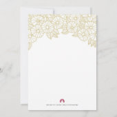 Goldene Blume zum Abendessen in weißer Probe Einla Einladung (Rückseite)