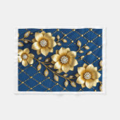 Goldene Blumen Blau und Gold Decke (Vorderseite (Horizontal))
