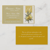 Goldene Blumen-elegante Monogramm-Geschäfts-Karten Visitenkarte (Vorne/Hinten)