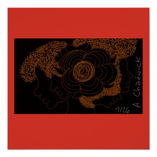 Goldene Blumen Frauen Poster (Vorderseite)