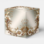 Goldene Blumen Geschenkbox Geschenkschachtel (Rückseite)