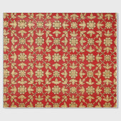goldene Blumen Geschenkpapier (Flach)