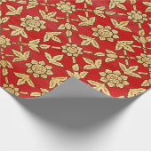 goldene Blumen Geschenkpapier (Ecke)