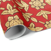 goldene Blumen Geschenkpapier (Rolleneckpunkt)
