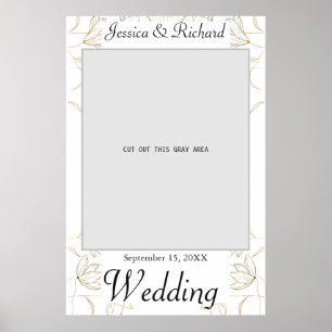 Goldene Blumen Hochzeit Foto Requisiten Poster