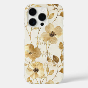 Goldene Blumen Inspirierende Glückliche Gedanken iPhone 16 Pro Hülle