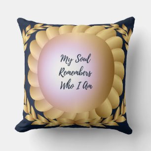Goldene Blumen-Kissen zur Affirmation – Meine Seel Kissen