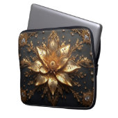✨ Goldene Blumen Laptop-Hülle Luxus-Tech-Geschenk Laptopschutzhülle (Vorderseite Links)