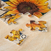 Goldene Blumen: Muster-Kunstwerke für Sonnenblumen Puzzle (Seite)
