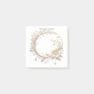 Goldene Blumen Ornament Rahmen Notizzettel