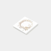 Goldene Blumen Ornament Rahmen Notizzettel (angewinkelt)