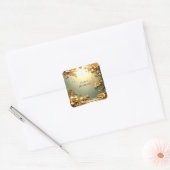 Goldene Blumen Ornamente Feiertags Aufkleber (Umschlag)