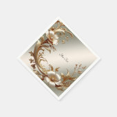 Goldene Blumen Serviette (Ecke)