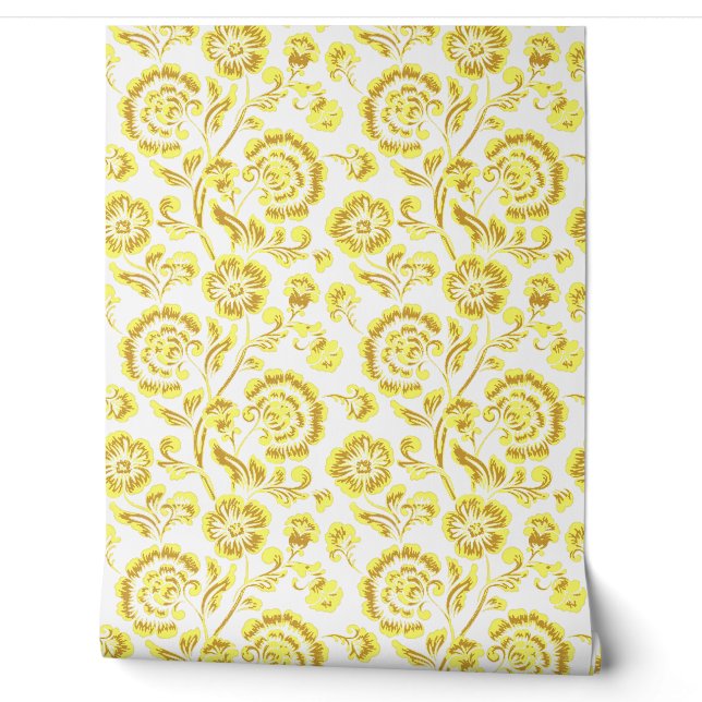 Goldene Blumen Tapete (Abrollen)