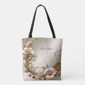 Goldene Blumen-Tasche Tasche (Rückseite)