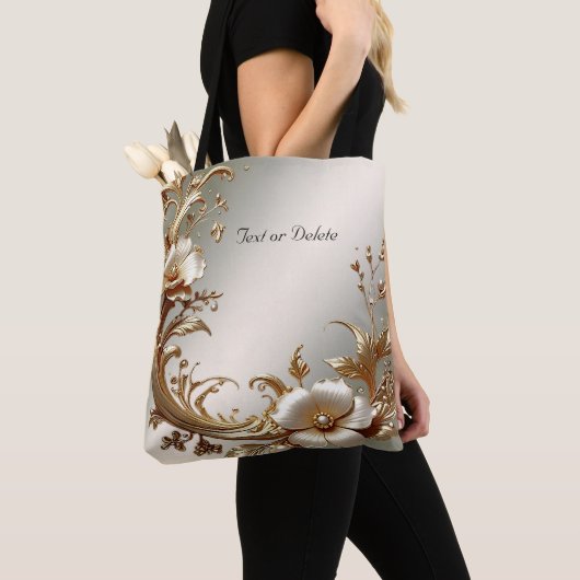 Goldene Blumen-Tasche Tasche (Von Nahem)