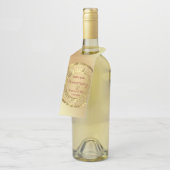 Goldene BlumenDamast und Herz Flaschenanhänger (Angewinkelt)