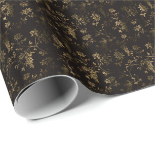 Goldene Blumendekoration Geschenkpapier