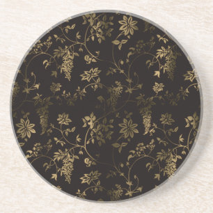 Goldene Blumendekoration Sandstein Untersetzer