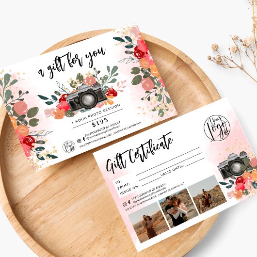 Goldene Blumenfotografen Geschenkgutschein