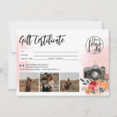 Goldene Blumenfotografen Geschenkgutschein (Rückseite)