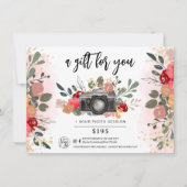 Goldene Blumenfotografen Geschenkgutschein (Vorderseite)